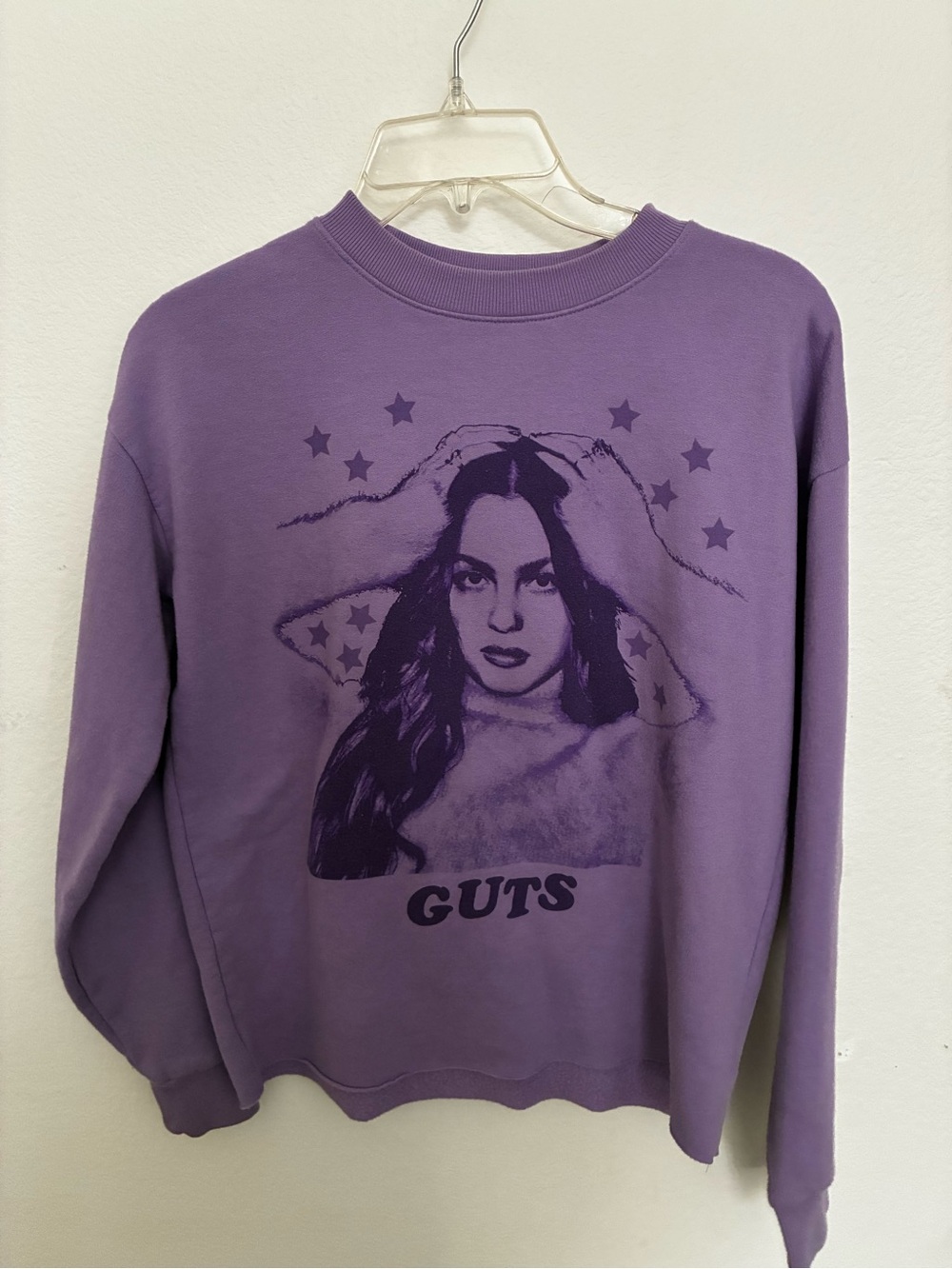 GUTS Graphic Crewneck Sweatshirt - Purple Women's Top